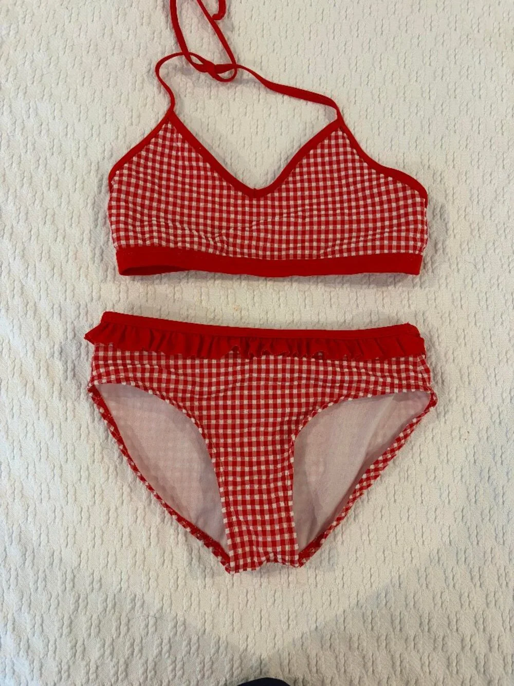 NWOT Cat and Jack Girls Gingham Bikini Size L